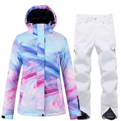 Ski suit women's suit double board ski pants winter snow town tourism warm and thick ski suit