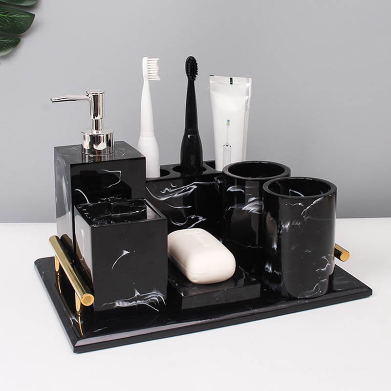 Bathroom 4-piece bathroom with toothbrush cup Nordic high-end mouthwash cup lightweight luxury bathroom cosmetic room