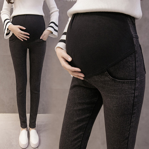 Pregnant women's pants spring and autumn wear fashion thin stretch base maternity jeans spring slim feet