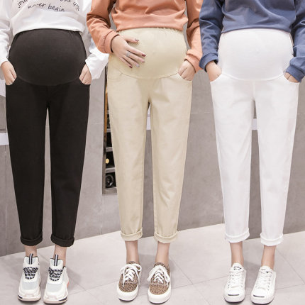 Pregnant Woman Pants Spring Autumn Outwear Pants Spring Clothing Casual Pants Loose Broadleg Spring Summer Clothes Slim Fit 90% long pants