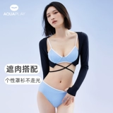 Раздельный цветной сексуальный купальник для плавания, европейский стиль, французский стиль, V-образный вырез