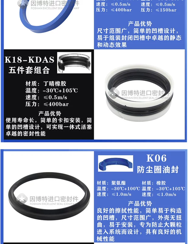 gioăng cao su thủy lực Con dấu dầu xi lanh thủy lực chính hãng KASTAS nhập khẩu K21U loại O-ring K18 con dấu kết hợp vòng đệm khí nén chống bụi phớt thủy lực skf gioang phot thuy luc