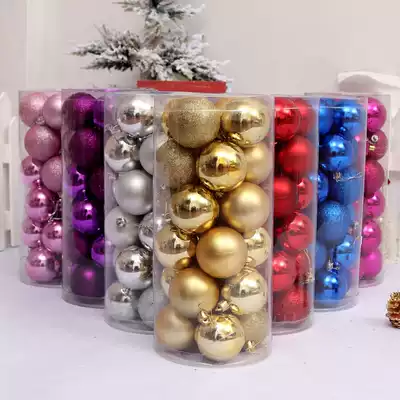 Christmas 24 barrels of plastic electroplated balls Bright ball pendant Christmas tree Cedar garland decorative colored ball props