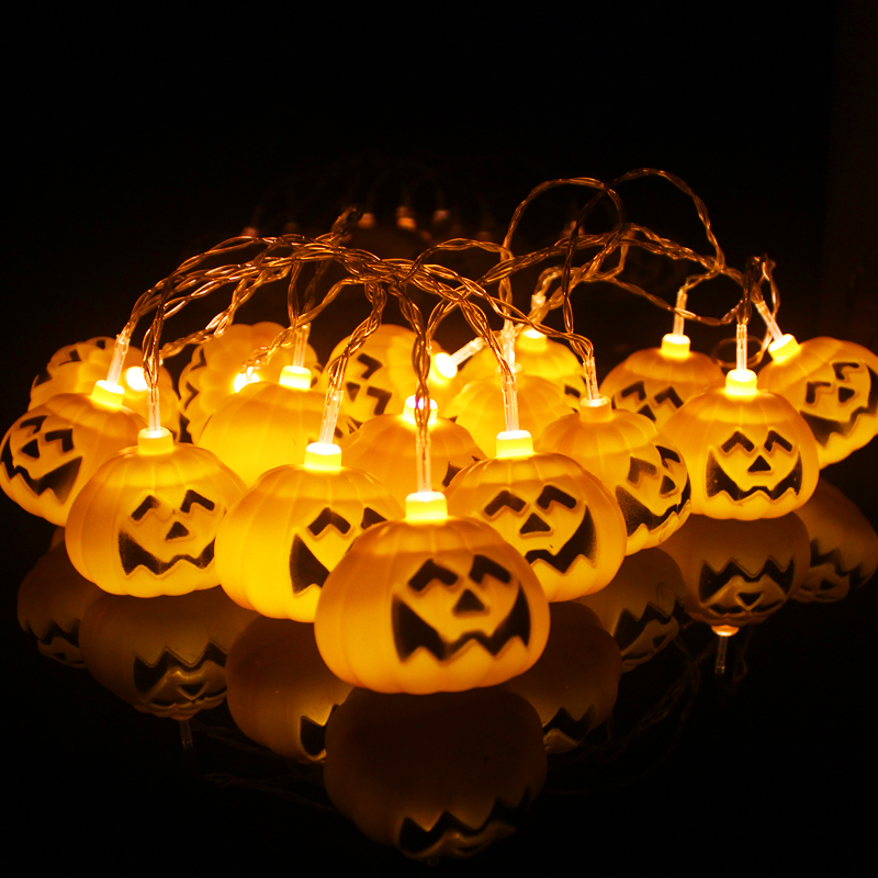 Halloween Pumpkin Light LED Shine Plug-in Battery Pumpkin Light String Cage Bar Yard KTV View Decorative Props