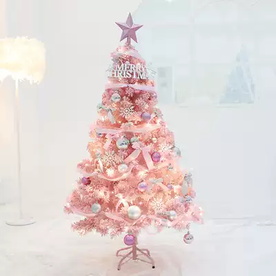 Christmas scene layout home Net red Christmas tree Pink Package 1 2 meters 1 5 meters shopping mall window decoration