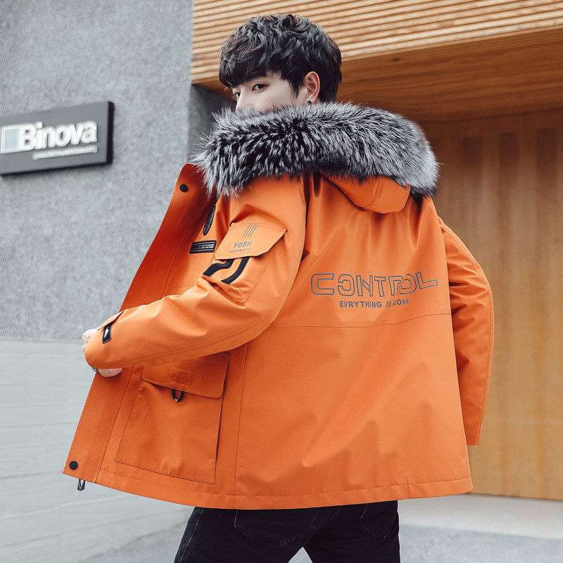 2021 new winter men's pie overcomes coat young short Rex rabbit hair liner Haining fur integrated fur