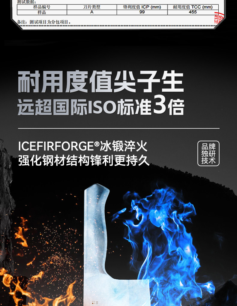 安享好物 安享A级砍骨刀-王麻子辰金 月韵砍骨刀 国标 