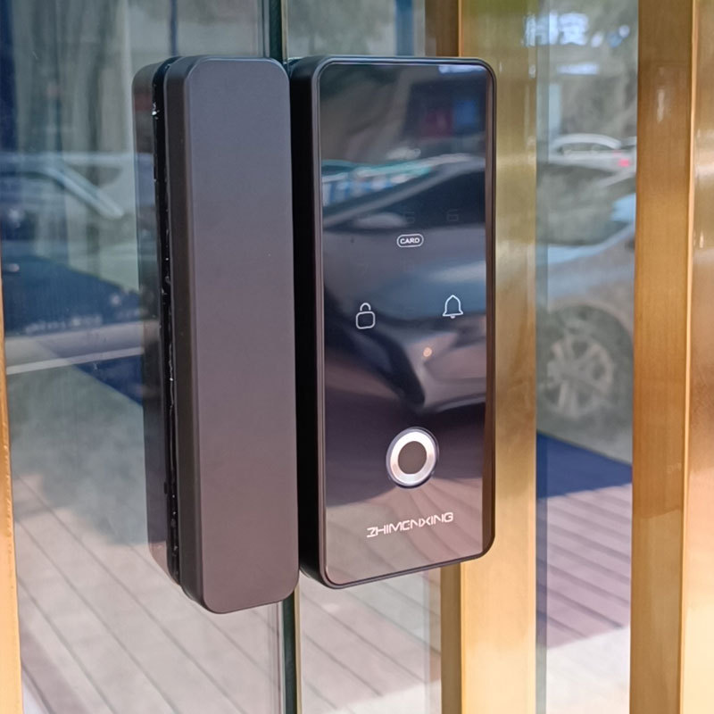 Glass Door Fingerprint Lock, No Drilling Required, Frameless Office Electronic Smart Lock, Single and Double Frame Access Control, Shop Password Lock Glass Door Fingerprint Lock, No Drilling Required, Frameless Office Electronic Smart Lock, Single and Double Frame Access Control, Shop Password Lock