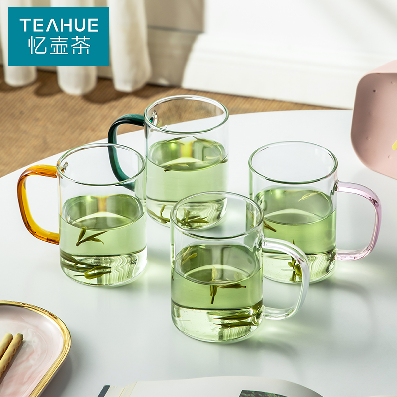 Memory Pot Tea Glass Cup Home Water Cup Subsuit Living-room One Color Cool Water Cup With Handle Heat Resistant Water Cup