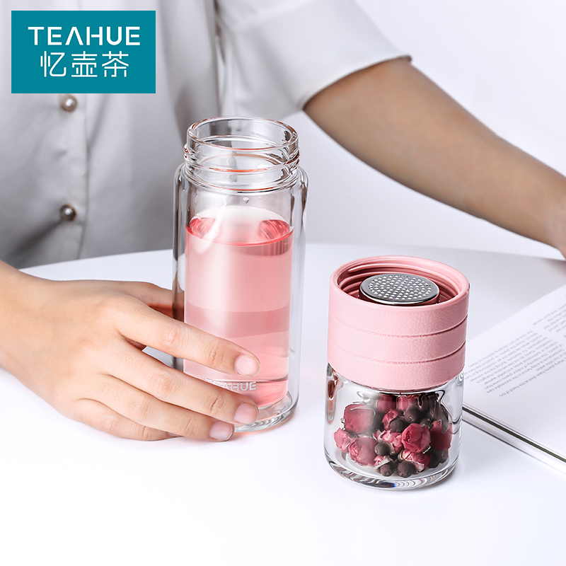 Memory Pot Tea Water Cup Tea Water Separation Glass Cup Flower Tea Double Cup Cup of Accompanying Cup Big Capacity Filter Tea Maker