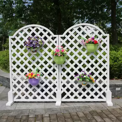 White grid flower frame anticorrosive wood fence guardrail outdoor decoration fence courtyard indoor isolation climbing frame