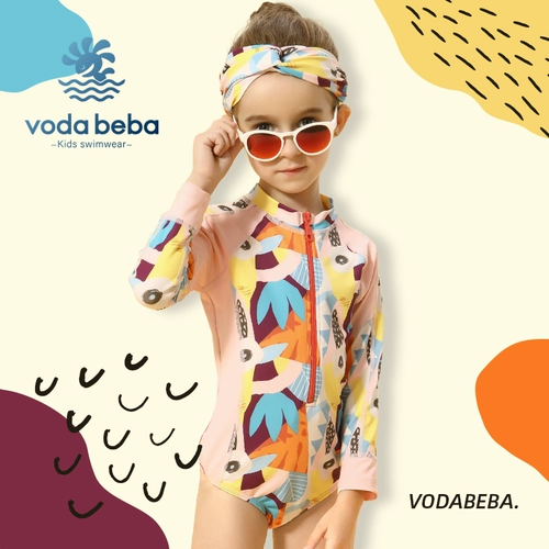 Брендовый детский купальник, солнцезащитный крем, лонгслив, подходит для подростков, в западном стиле