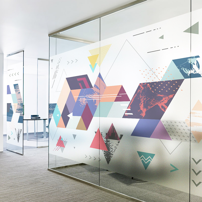 Simple glass sticker office creative frosted glass tape-free electrostatic window slip decoration