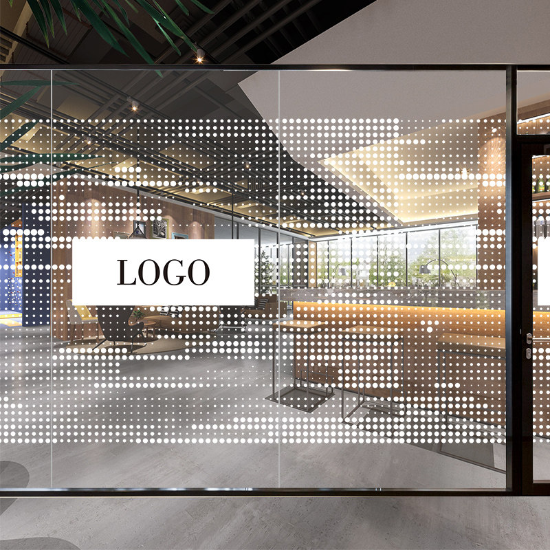 Space art enterprise office partition glass decoration sticker LOGO size can be customized transparent electrostatic film
