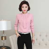 Small shirt women's coat foreign style long sleeve fashion Joker flounces chiffon shirt 2022 spring bottoming shirt