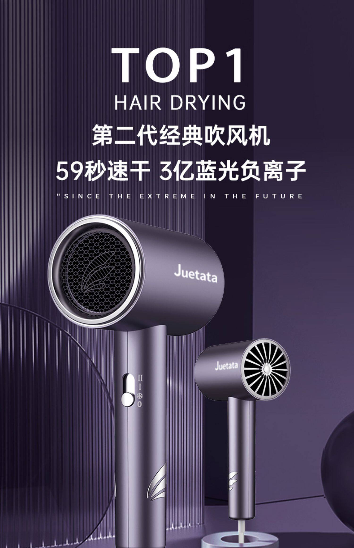 德国Juetata发廊电吹风机家用负离子护发大功率风力恒温速干风筒