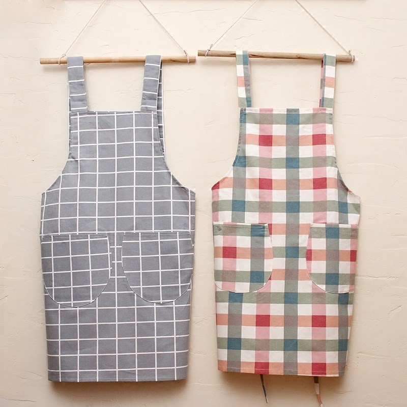 Coarse cotton anti-fouling waver shoulder back style work clothes cotton apron kitchen kitchen cooking home ladies sleeveless