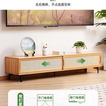 Nordic TV cabinet coffee table combination small apartment living room light luxury modern simple floor cabinet telescopic TV cabinet