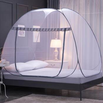 Mongolian Yurt Mosquito Net Bottomless Installation-Free Three-Door Foldableing Dormitory 1.2 Single Bed Anti-Fall 1.5 Portable Home 1.8m