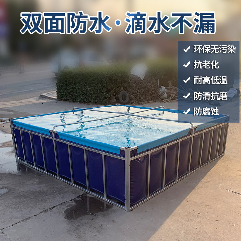 Canvas Fish Pool With Bracket Thickened Brocade Carp Pool Fish Pond Waterproof Cloth Breeding Fish Tank Folding Canvas Pool