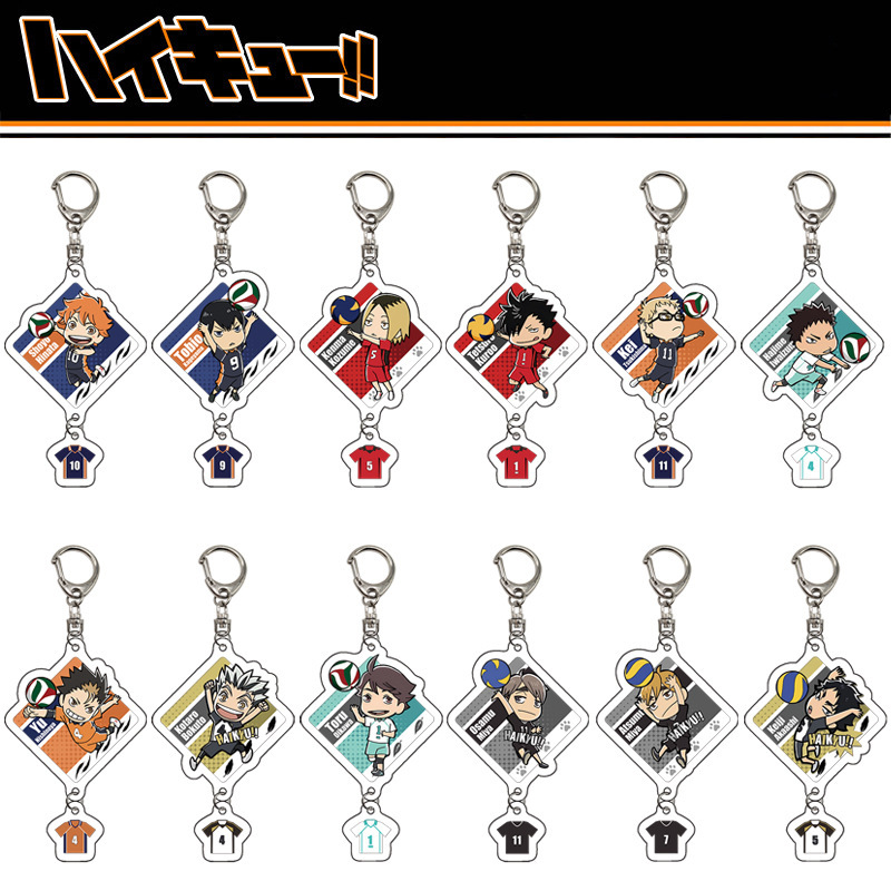 Haikyuu!! Merchandise Keychain Hinata Shoyo Kageyama Tobio Transparent Anime Acrylic Pendant Accessory