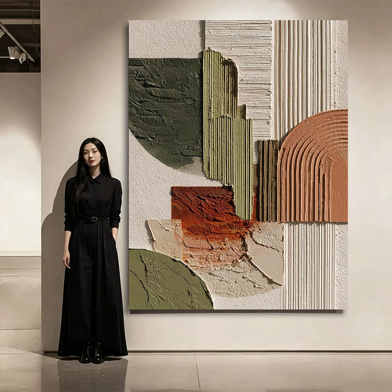 Dafen Hand-Painted Oil Painting "Earth Prelude" Abstract Texture Entrance Decoration Painting Living Room Sofa Background Wall Hanging Painting Dafen Hand-Painted Oil Painting "Earth Prelude" Abstract Texture Entrance Decoration Painting Living Room Sofa Background Wall Hanging Painting