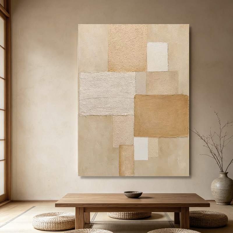 Purely Hand-Painted Oil Painting "Suyu" Abstract Texture Decorative Painting for Entryway, Living Room Sofa Background Wall, Cream-Style Wall Art Purely Hand-Painted Oil Painting "Suyu" Abstract Texture Decorative Painting for Entryway, Living Room Sofa Background Wall, Cream-Style Wall Art