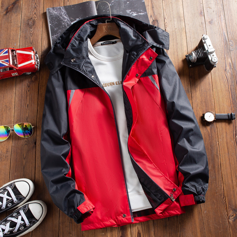 Lightweight Work Jacket for Men, Windproof, Protective Workwear, Warm Work Coat, Durable, Sports Hooded Workwear