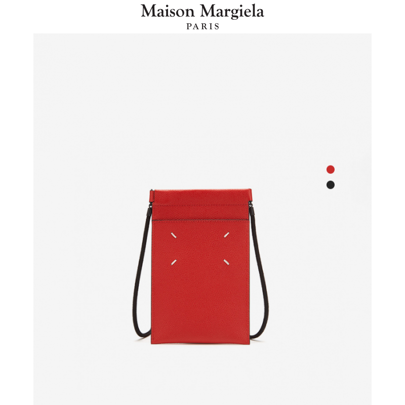 (6 interest-free installments) Maison Margiela Majila four corners stitch logo cowhide coin purse mobile phone bag