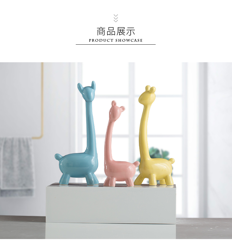 Household act the role ofing is tasted ceramic furnishing articles a family of three deer living room TV cabinet handicraft decoration decoration wedding gift