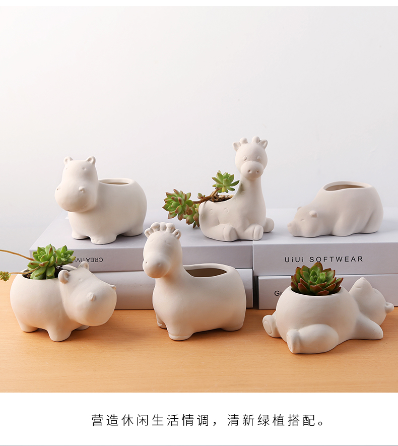 Meaty plant POTS polar bear flower pot in creative express animals thumb basin, ceramic