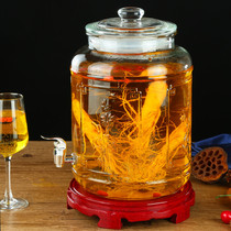 Wine glass bottle 10 KG 40kg large capacity with faucet wine jar ginseng wine bottle household sealed wine jar