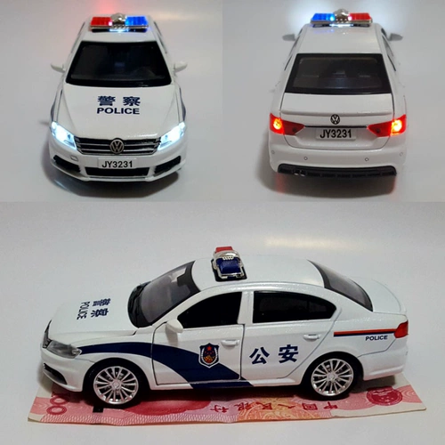 Warrior, металлическая полицейская машина, модель автомобиля со светомузыкой, игрушечная машина, масштаб 1:32