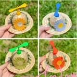 Мода будет вращать питовые бамбуковые драконьло соломенная шляпа для собак, кошачья кошачья солнце