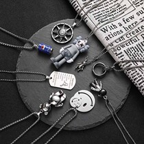 Long Joker simple titanium sweater chain personality ins hip hop pendant chain necklace mens Tide brand accessories women