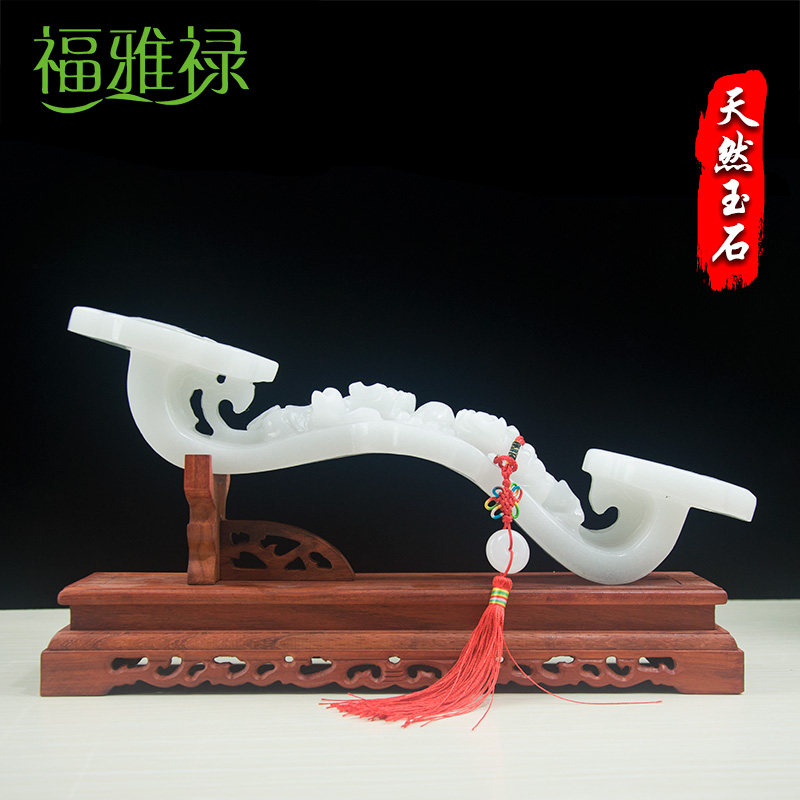 Fu Ya Lu Yu Ruyi ornament living room wine cabinet entrance shop housewarming natural jade gift new house auspicious decoration