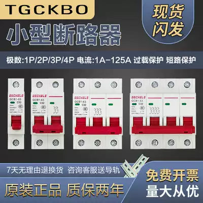Small circuit breaker DZ47-1P2P4P-16A32A40A63A overload short circuit home open air switch