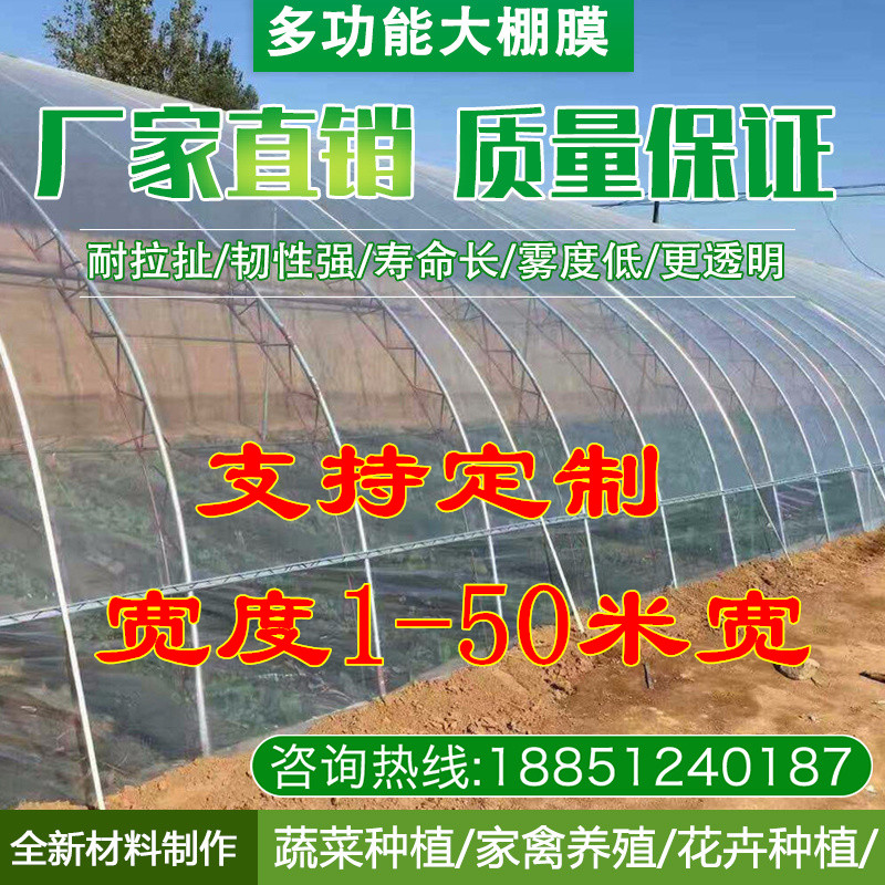 Greenhouse plastic film no drip film transparent thickening agricultural decoration dust-proof film sunscreen black and white breeding film anti-aging