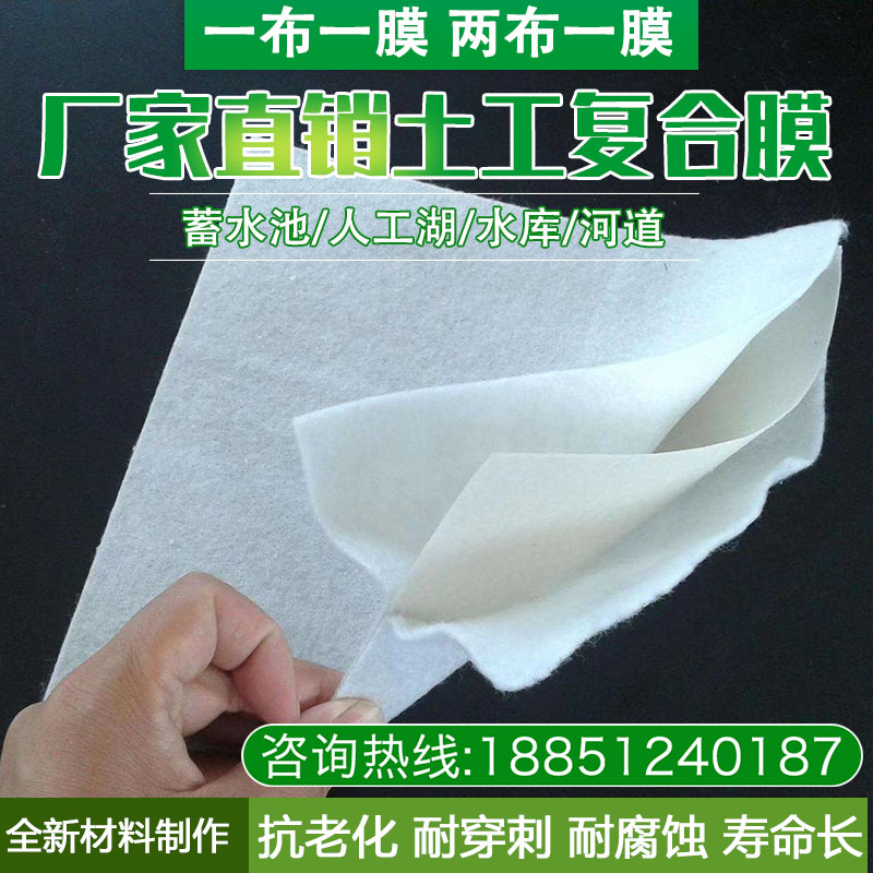 Geotechnical film one cloth of two cloth of fishpond river waterproof film special thickness anti-seepage composite geological cloth