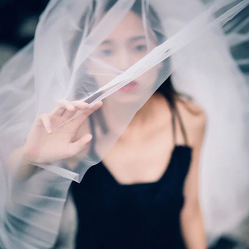 Bride wedding veil white fairy forest black photo props net red with the same simple short headwear