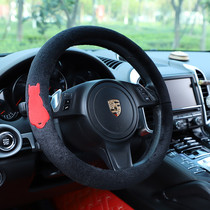 Car plush steering wheel handle cover creative cartoon kitten cute four seasons universal warm non-slip handle protective cover
