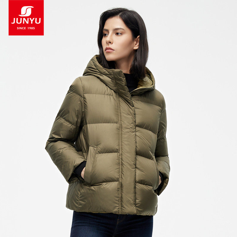 Monarch Plums Outdoor Counter Season 800 Puny Goose Down Down Clothing Women's Fashion Tandem Hat Autumn Winter Lady Goose Down Jacket F52132