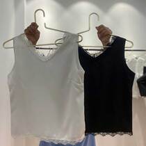 Ice Silk Harnesses Women Sensation Summer Emulation Silk Outside Wearing Small Vest Satin Undershirt With Hitch Black Blouses