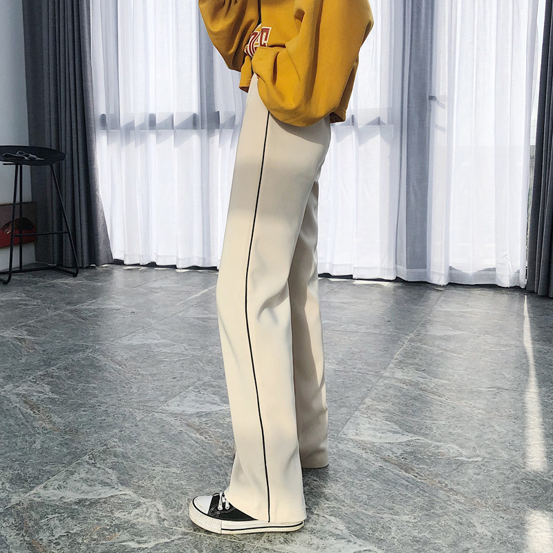 Straight Drum Pants Woman High Waist Spring New Pint Crash Color Casual Pants 100 Hitch Slim Leggings Pants Women Tug Pants Children Long Pants