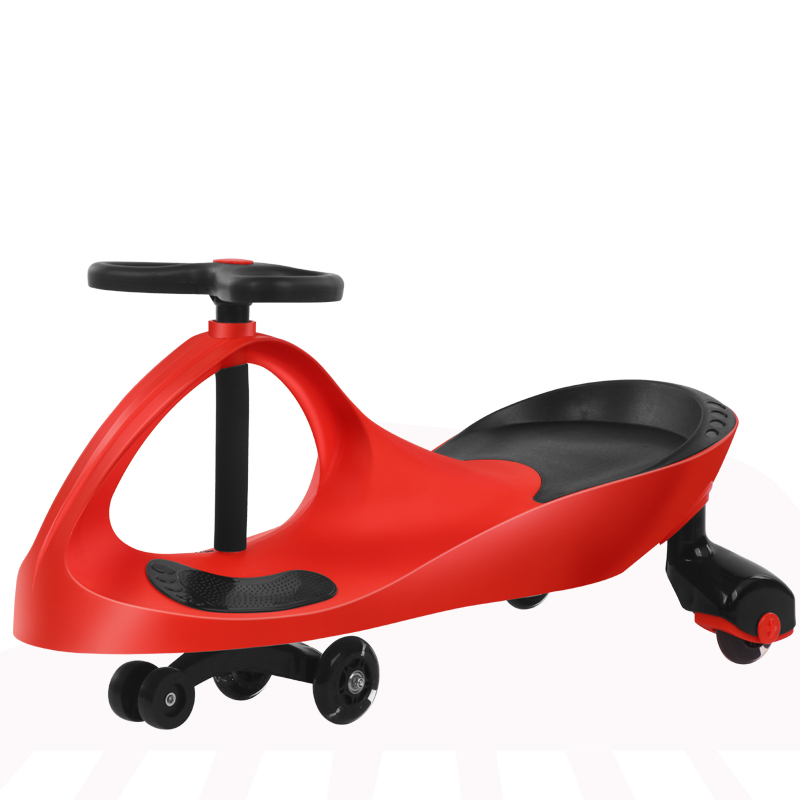 China Red Silent Wheelpermanent swing car children Yo yo Universal wheel Anti rollover Gliding 1 year baby Toys Swing car Niuniu car