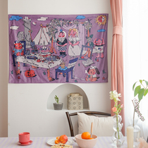 Lee Xiandong Road x Li Noncustodial Room hanging Background Wall Tapestry - drawn Bedroom Dormitory decoration