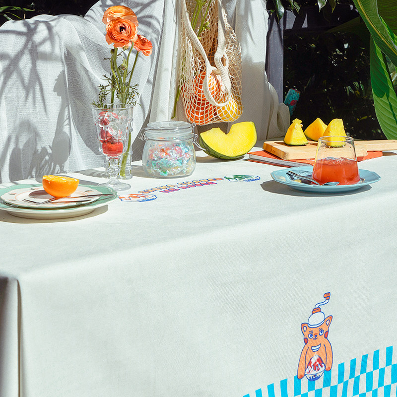 Left Hamed Road Summer Showa Ice Table Cloth Ice Table Cloth Table Cloth Table Cloth Tea Table Cloth Desk Piano Geb