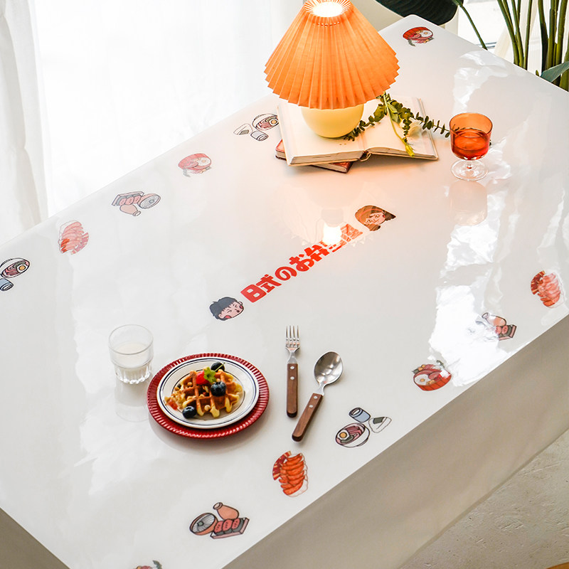 Japanese sushi placemat Table mat Waterproof oil-proof Leave-in PVC tablecloth Coffee table mat Soft glass student desk custom