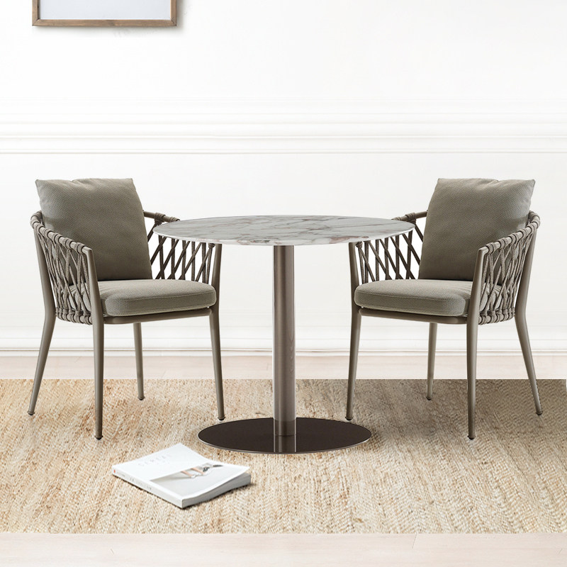 Outdoor patio leisure tables and chairs Nordic villa garden terrace modern minimalist waterproof balcony rope woven dining table and chairs