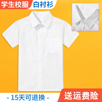 Boy shirt summer dress children in big boy dress white shirt school clotheShort sleeve pure cotton boy shirt